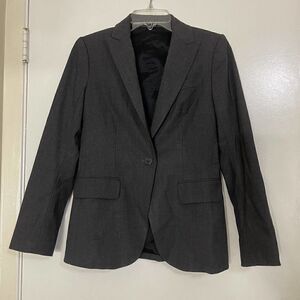 Theory Charcoal gray wool single button blazer career jacket size US 4